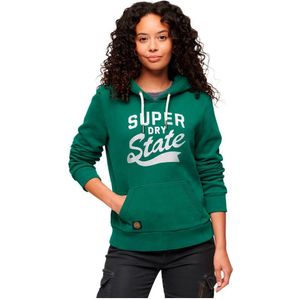 Superdry College Scripted Graphic Hoodie Groen M Vrouw