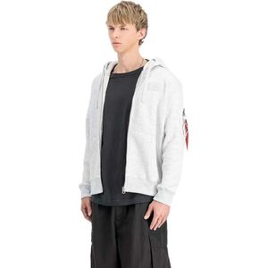 Alpha Industries - Back Print Zip Hoodie - Groen - Katoen/Polyester