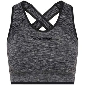 Hummel - Hmlmt Una Seamless Sports Top - Zwart Melange - Sporttop