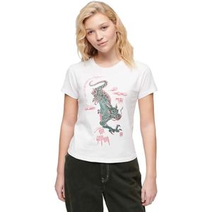 Superdry - W1011555A - T-shirt - Wit - Katoen - Korte Mouwen