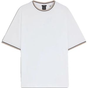 BOSS - T-shirt - Gemerceriseerd Katoen - Met Gestreepte Boorden