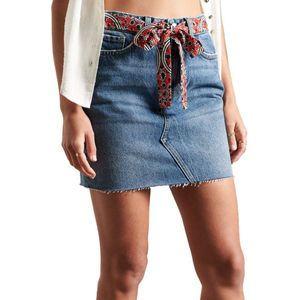 Superdry Denim Mini Skirt Grijs 30 Vrouw