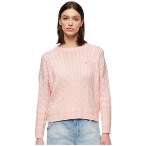 Superdry Vintage Dropped Shoulder Cable Sweater Roze 2XS Vrouw