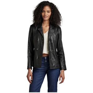 G-star Peacoat Leather Jacket Zwart XS Vrouw