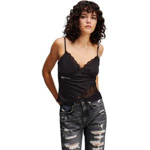 Karl Lagerfeld Jeans A1w11009 Satin Lace Mouwloze Blouse