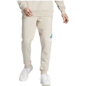 Adidas Essentials Fleece Tapered Cuff Big Logo Joggers Beige M / Regular Man