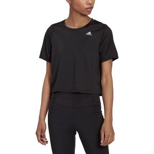 Adidas Fast Crop Short Sleeve T-shirt Zwart S Vrouw