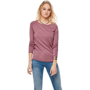 Only Mila Lacy Knit Detail Melange Sweater Roze L Vrouw