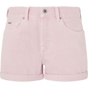 Pepe Jeans Straight Fit High Waist Denim Shorts Roze 32 Vrouw