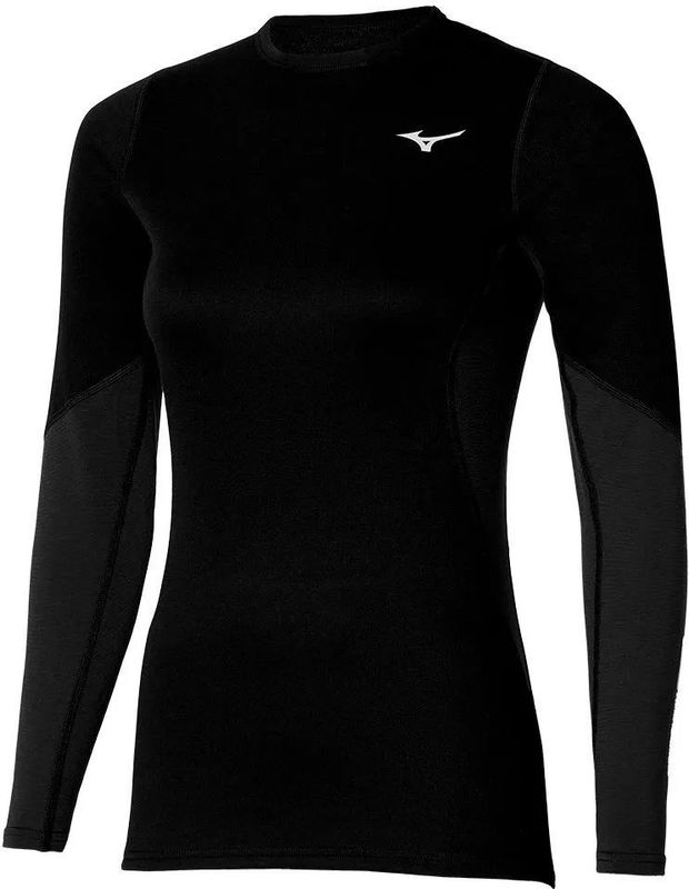 Mizuno - Merino Wool Crew - Lange Mouwen Basislaag - Zwart - Merino Wol