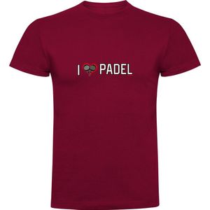 Kruskis I Love Padel Short Sleeve T-shirt Rood 3XL Man