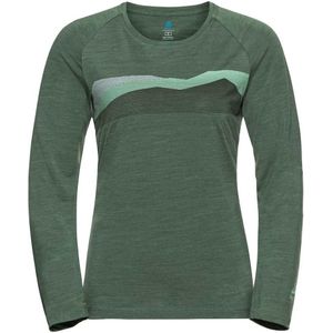 Odlo Concord Seasonal Print Long Sleeve T-shirt Groen XS Vrouw
