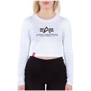Alpha Industries Basic Crop Long Sleeve T-shirt Wit S Vrouw