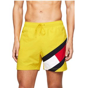 Tommy Hilfiger Colour Blocked Slim Fit Mid Length Swimming Shorts Geel L Man