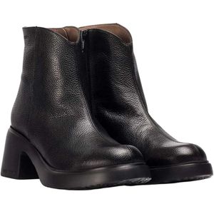 Wonders - FLYTRES 25 - Leren Enkellaarsjes - Zwart - Ritssluiting - Casual