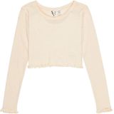 Roxy - Hey Yeah Yeah Pointelle - Kort Slimfit T-shirt - Lange Mouw - Meisjes 4-16