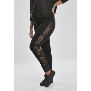 Urban Classics Leggings Striped Lace Big Zwart 5XL Vrouw