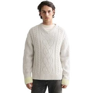 Scotch & Soda Chunky Cable Loose Fit Trui Met V-hals