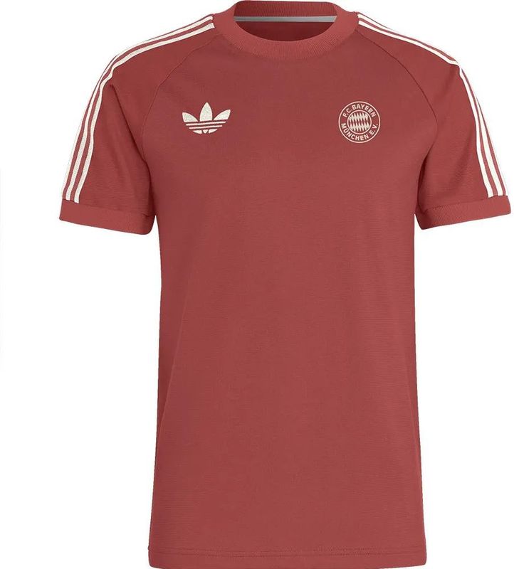 adidas - FC Bayern T-shirt - Rood - Katoenmix - Slanke Pasvorm