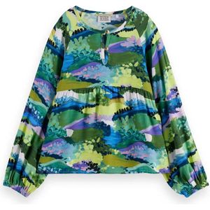 Scotch & Soda Printed Viscose Blouse Met Lange Mouwen