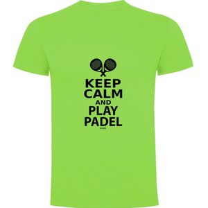 Kruskis Keep Calm And Play Padel Short Sleeve T-shirt Groen S Man