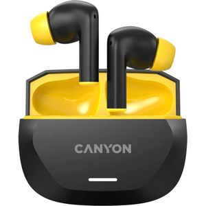 Canyon - HEXAGON 7 TWS - Draadloze Koptelefoon - Zwart Geel - Bluetooth 5.4 - ANC