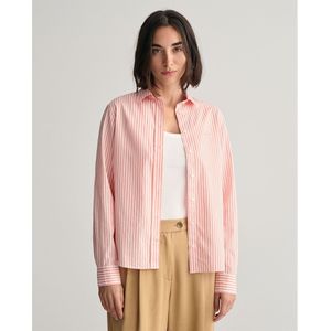 Gant Regular Fit Striped Poplin Long Sleeve Shirt Roze 42 Vrouw