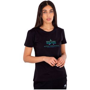 Alpha Industries Basic Rainbow Reflective Print Short Sleeve T-shirt Zwart S Vrouw