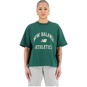New Balance Athletics Varsity Boxy Short Sleeve T-shirt Groen M Vrouw