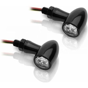 Vparts - ST-01262-1LED - Richtingaanwijzers - Zwart - 12V-2.7W - 38x22.5mm