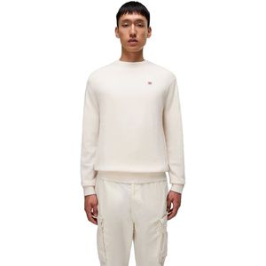 Napapijri - Witte Wol Heren Trui - Lange Mouwen - Ronde Hals