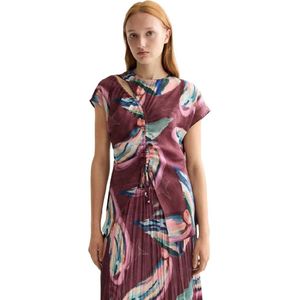 Scotch & Soda Draw String Keyhole Blouse Met Korte Mouwen