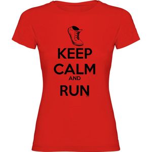 Kruskis Keep Calm And Run Short Sleeve T-shirt Rood L Vrouw