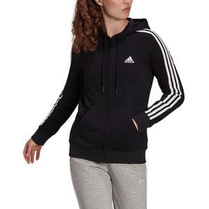 Adidas Essentials 3 Stripes Full Zip Sweatshirt Zwart L / Regular Vrouw