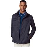 Hackett Londonvoor mannen. HM403014 LW Veld JKT Jas marine (L), Casual, Polyester, Marineblauw