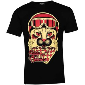 Rusty Stitches Cat T-shirt Met Korte Mouwen