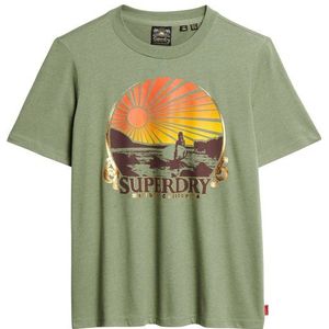 Superdry Travel Souvenir Relaxed Short Sleeve T-shirt Groen XS Vrouw