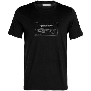Icebreaker Tech Lite Queenstown Merino Short Sleeve T-shirt Zwart S Man