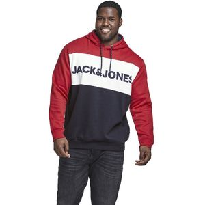 Jack & Jones Logo Blocking Hoodie Rood 4XL Man