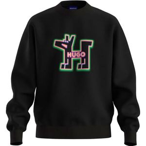 Hugo - Zwarte Trui - Heren - Ronde Hals - Hondenprint