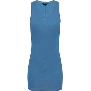 Tommy Jeans - Essential - Jurk - Zwart - Slim Fit, Mini, 96% Regeneratieve Katoen, 4% Elastan