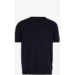 AIX Armani Exchange - Gebreide Trui - Marineblauw - Casual - Korte Mouwen