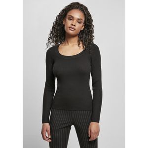 Urban Classics Sweater Wide Neckline Big Zwart 4XL Vrouw