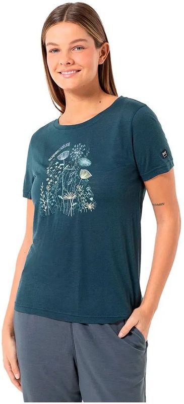 Super.natural - W ROCK FLOWERS T-shirt - Merino - Korte Mouwen