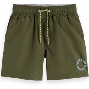 Zwemkleding - Middellange Zwembroek - Blauw - 100% Polyester