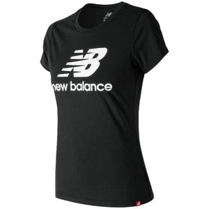 New Balance Essentials Stacked Logo Short Sleeve T-shirt Zwart S Vrouw