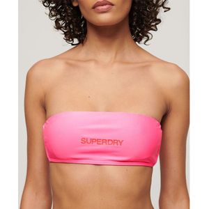 Superdry Logo Bandeau Bikini Top Roze S Vrouw
