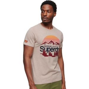 Superdry Great Outdoors Graphic Short Sleeve T-shirt Beige L Man