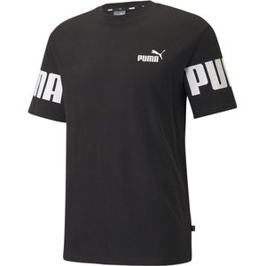 Puma Power Colorblock Short Sleeve T-shirt Zwart M Man