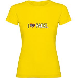 Kruskis I Love Padel Short Sleeve T-shirt Geel 2XL Vrouw